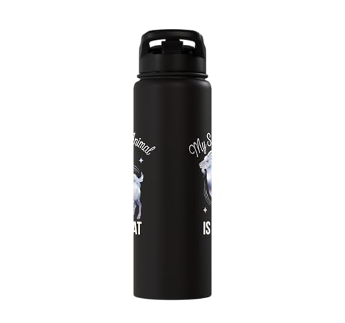 My Spirit Animal Is A Coat Cute Coat Pygmy Goat Farmer Stainless Steel Insulated Water Bottle - color: Black