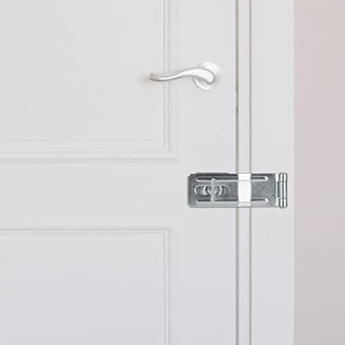 4.5" Swivel Staple Safety Hasps Latches with Twist Knob, Silver 1Pcs - color: Silver