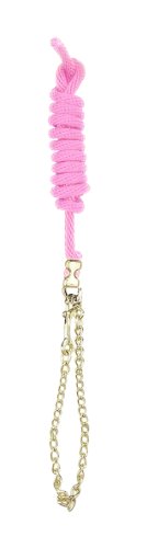 Perri's Poly Nylon Lead with 30-Inch Chain, 8-Feet 30-Inch - color: Hot Pink