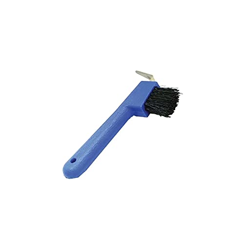 New The Epic Animal Hoof Pick with Brush Plastic Metal Pick 7" Blue