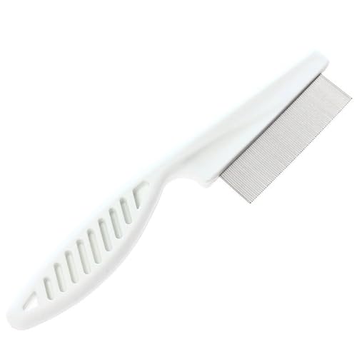 2Pcs White Long Handle Metal Hair Nit Comb Remove Head Nits Nit Comb For Pets Kids And Adults Lice Treatments (14cm, 18cm)，Lice Treatments，Lice Combs