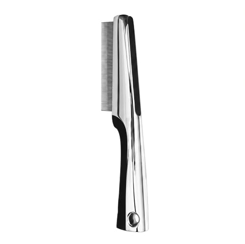 Resco Professional Flea and Face Comb, Anti-Static for Grooming Pets Very Fine Pin Spacing, Chrome - color: Flea Comb