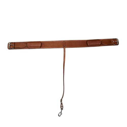 Hulara Western Carved Leather Rear Flank Back Saddle Girth Cinch Belt with Bucking Strap Comfytack |Premium Flank Cinch Belt Leather Horse Girth - color: Floral Brown