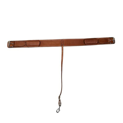 Hulara Western Carved Leather Rear Flank Back Saddle Girth Cinch Belt with Bucking Strap Comfytack |Premium Flank Cinch Belt Leather Horse Girth - color: Floral Brown