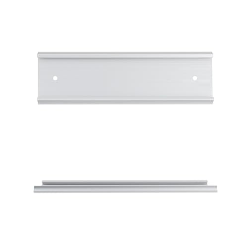 Antrader 10Pcs Aluminium Name Plate Holders,Silver,2"×8" Blank Door Signs - color: Silver,10pcs