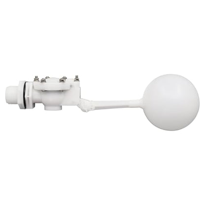1" Detachable Floating Float Valve,White Plastic Large Water Discharge Water Float Valve with Adjustable Arm for Water Level Control for Water Tank Pond, Livestock Waterer (1") - size: 1 Inch