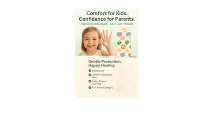 Hydrocolloid Bandage Kids | 3X Faster Healing | Reduces Scarring | Protects Against Germs | Waterproof | 100% Active Surface | Flexible Protection & Wound Care | 20 Pcs - color: 20 Count
