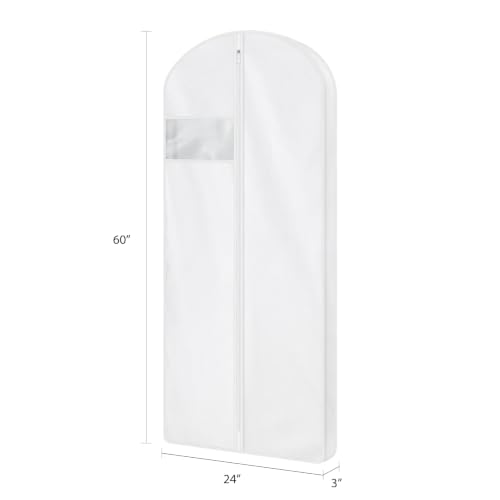 60" Cotton Garment Bag for Hanging Clothes, Dress Bags for Gowns - size: 3"W x 60"H-2pcs