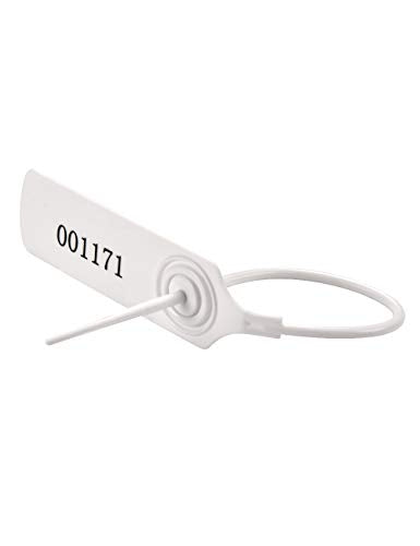 Pull-tite Plastc Security Seals Zip Ties Numbered,7.48",100pcs - color: White, size: 100pcs