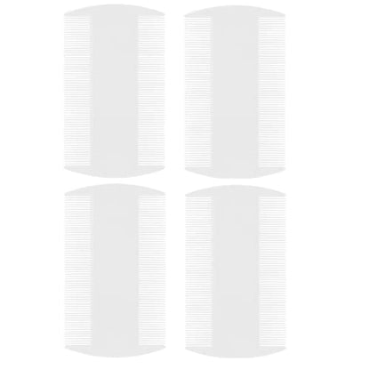 4 Pcs Lice Combs, Flea Combs, Double Sided Headlice Combs, Headlice Treatment for Dogs, Cats (White)