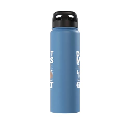 Don´t Mess With My Goat Cute Coat Pygmy Goat Farmer Stainless Steel Insulated Water Bottle - color: Light Blue