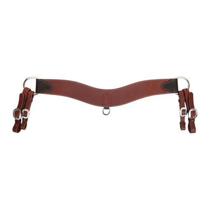 Circle Y Rosewood Tripping Breast Collar | Contoured 4" Wide Double-Ply Leather Horse Chest Collar w/Stainless Steel Hardware, Rigging Straps | for Ranch Work, Roping, Western Riding (6045-25-SF)