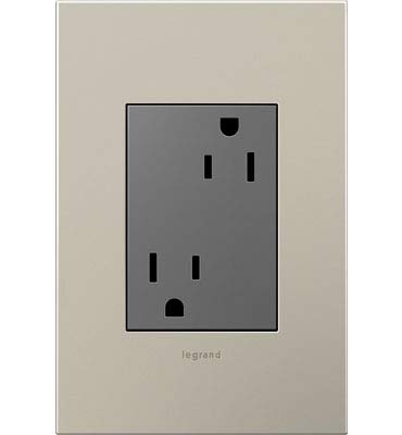 Legrand adorne 15A Plus-Size Tamper-Resistant Outlet With Matching Wall Plate, 4-Pack (Magnesium Finish), ARTR153M4WP - color: Magnesium, size: 4-Pack With Wall Plate