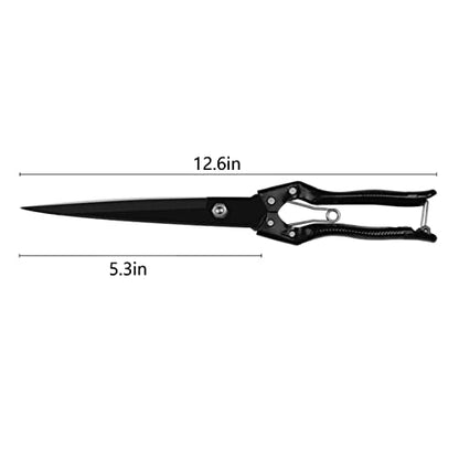 Grass Sheep Shear - Coated Wear-Resistant Handle, Manganese Steel Double-Edged, Strong Spring Suitable For Manual Shearing of Cow, Sheep, and Horse Hair (Black 12.6 inches) - color: Black 12.6 Inches