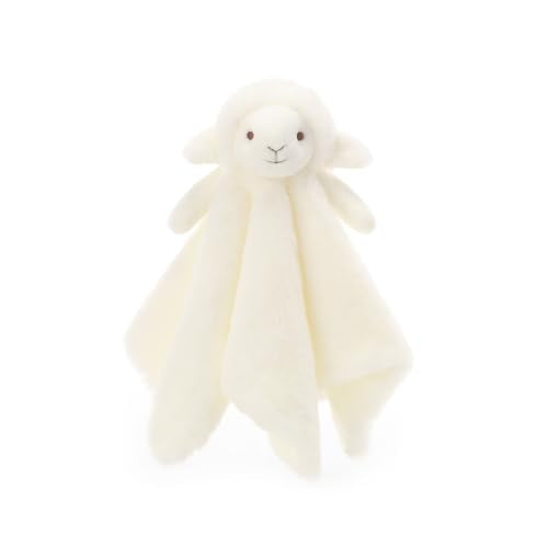 Apricot Lamb Plush White Lamb Sheep Stuffed Animals Security Blanket 14''