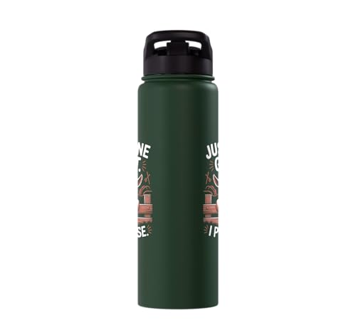 Just One Goat I Promise Cute Coat Pygmy Goat Farmer Stainless Steel Insulated Water Bottle - color: Dark Green