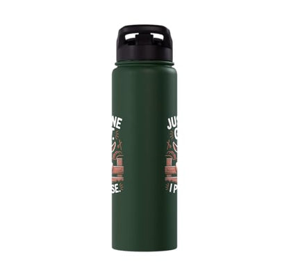 Just One Goat I Promise Cute Coat Pygmy Goat Farmer Stainless Steel Insulated Water Bottle - color: Dark Green