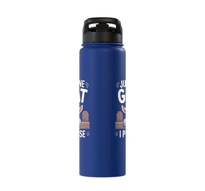 Just One Goat I Promise Cute Coat Pygmy Goat Farmer Stainless Steel Insulated Water Bottle - color: Royal Blue