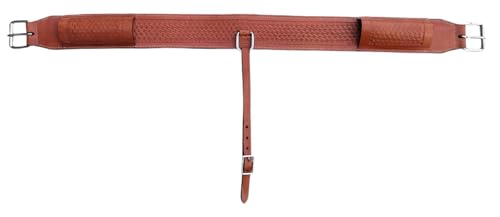 Western Leather Horse Roper Back Cinch Billets,Girth Saddle Billets Tack,Handcrafted Flank Saddle Cinch - color: Tan