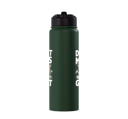 Don´t Mess With My Goat Cute Coat Pygmy Goat Farmer Stainless Steel Insulated Water Bottle - color: Dark Green