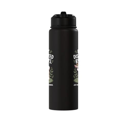 Easily Distracted by Goats Cute Coat Pygmy Goat Farmer Stainless Steel Insulated Water Bottle - color: Black