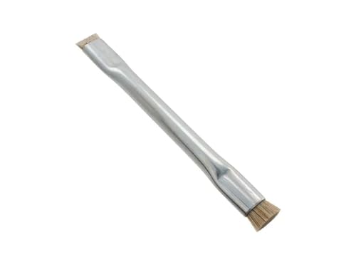 MG Chemicals 856 Double Ended Technical Cleaning Brush with 4-1/2" cad Plated Steel Handle, Horse Hair Bristles, 1/4" Length x 5/16" Width - size: Pack of 1, style: Horse Hair, Double Ended
