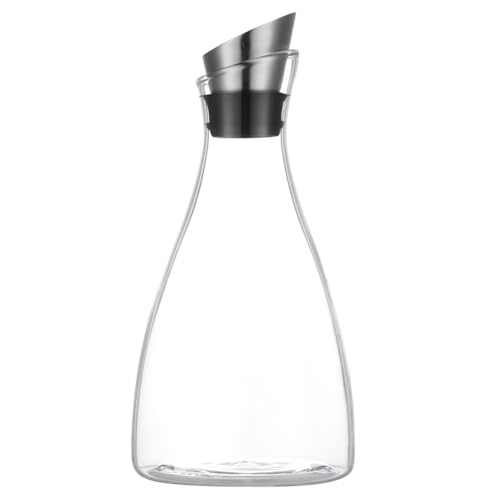 Purefold 50 Oz Borosilicate Glass carafe with Lid 1.5 Liter Glass Pitcher | Heat resistant 0–300°F. Ideal for iced tea, lemonade, juice & cold water. Dishwasher safe, fridge friendly, stovetop safe. - size: 50 Ounces