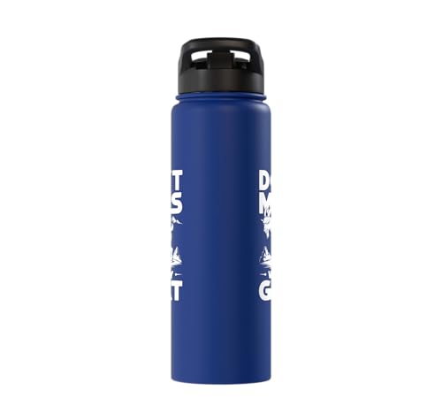 Don´t Mess With My Goat Cute Coat Pygmy Goat Farmer Stainless Steel Insulated Water Bottle - color: Royal Blue