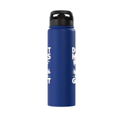 Don´t Mess With My Goat Cute Coat Pygmy Goat Farmer Stainless Steel Insulated Water Bottle - color: Royal Blue