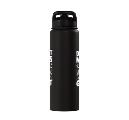 Don´t Mess With My Goat Cute Coat Pygmy Goat Farmer Stainless Steel Insulated Water Bottle - color: Black
