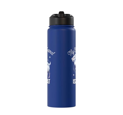 My Spirit Animal Is A Coat Cute Coat Pygmy Goat Farmer Stainless Steel Insulated Water Bottle - color: Royal Blue