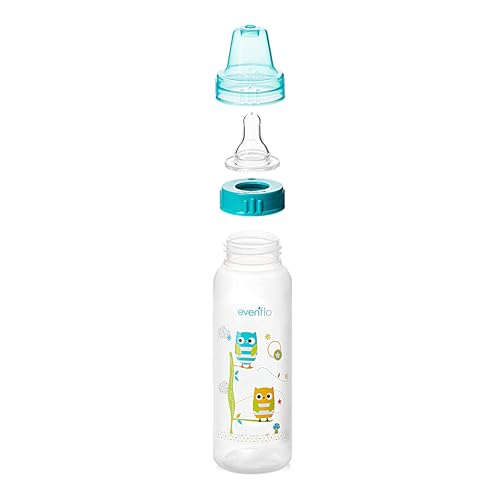 Classic Prints Polypropylene Bottles for Baby, Infant and Newborn - Blue/Green/Teal, 8 Ounce (Pack of 48) - size: 1 Count (Pack of 48)