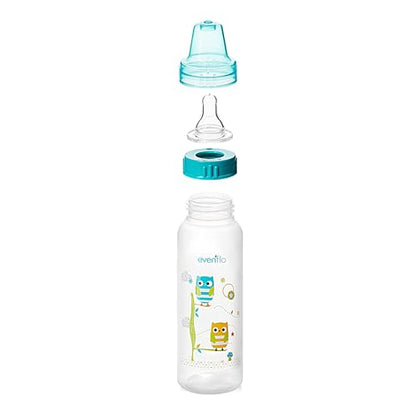 Classic Prints Polypropylene Bottles for Baby, Infant and Newborn - Blue/Green/Teal, 8 Ounce (Pack of 48) - size: 1 Count (Pack of 48)