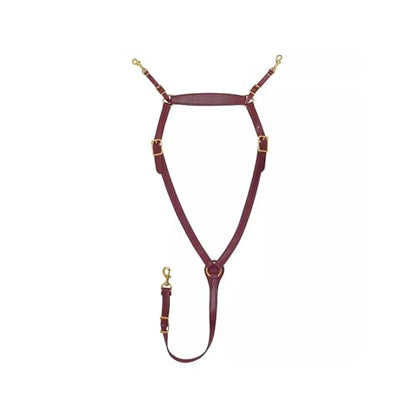 Tucker Classic Montreal Breast Strap Trail Horseback Riding Equestrian Sports Saddle Support Tack w/Durable Leather Over-The-Neck Breast Collar, Metal Hardware & Fleece-Lined Chest Tab - color: Brown/Brass Hardware