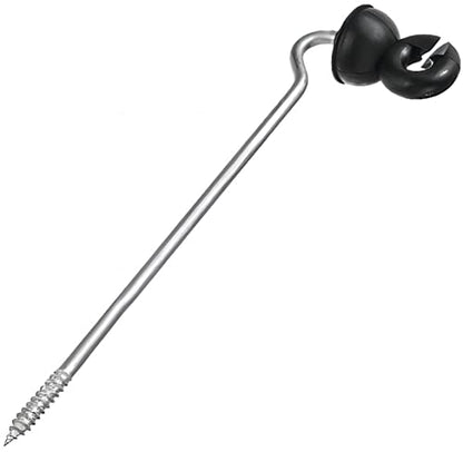 Electric Fencing Offset Long Distance Goose Neck Screw-in Ring Insulator w/8.8 inch Support PK100 with a Free Socket Tool - size: PK100