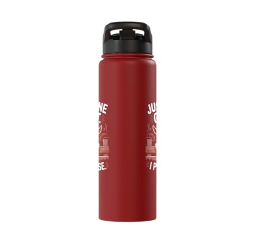 Just One Goat I Promise Cute Coat Pygmy Goat Farmer Stainless Steel Insulated Water Bottle - color: Red