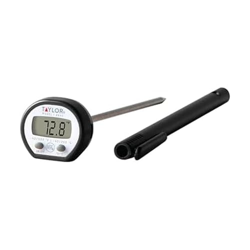 Taylor Digital Instant Read Meat Food Grill BBQ Kitchen Cooking Thermometer With Pocket - color: Black and Stainless