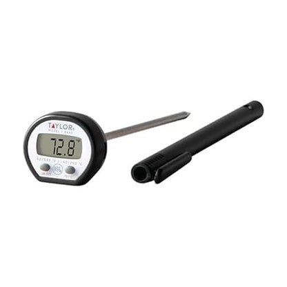 Taylor Digital Instant Read Meat Food Grill BBQ Kitchen Cooking Thermometer With Pocket - color: Black and Stainless