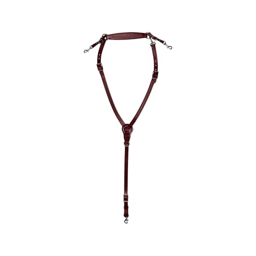 Tucker Classic Montreal Breast Strap Trail Horseback Riding Equestrian Sports Saddle Support Tack w/Durable Leather Over-The-Neck Breast Collar, Metal Hardware & Fleece-Lined Chest Tab - color: Brown/Chrome Hardware