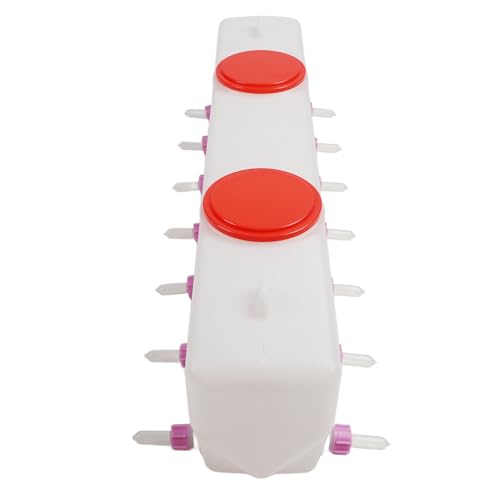 Livestock Milk Feeder 14 Nipple Double Sided Design for Lambs Calves and Piglets 9L Capacity with Silicone Drink Nipples and Check Valve