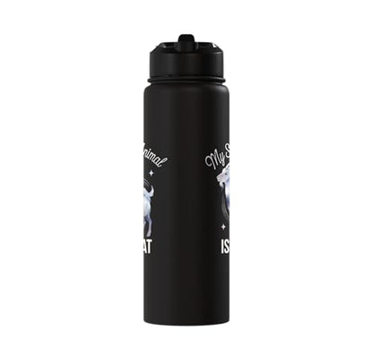 My Spirit Animal Is A Coat Cute Coat Pygmy Goat Farmer Stainless Steel Insulated Water Bottle - color: Black