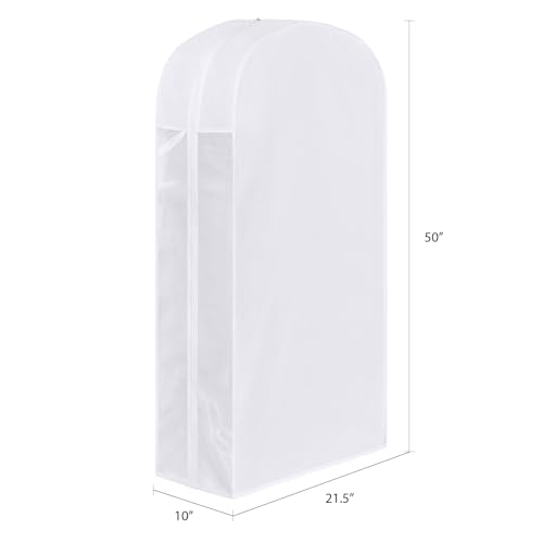 50 Inch Cotton Garment Bag for Hanging Clothes and Storage, 3 Pack - size: 10"W x 50"H-3pcs
