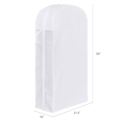 50 Inch Cotton Garment Bag for Hanging Clothes and Storage, 3 Pack - size: 10"W x 50"H-3pcs