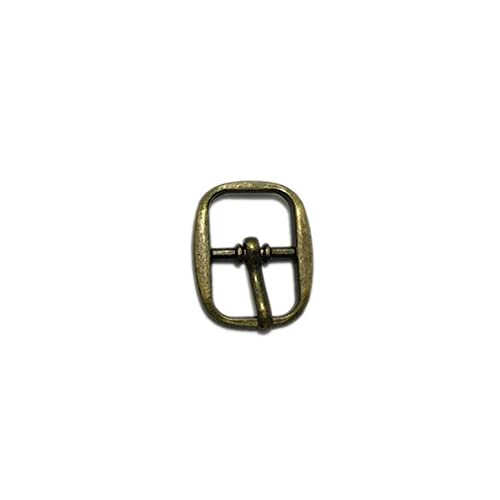 Honkenda 50pcs Single Prong Belt Buckle Metal Rectangle Prong Pin Shoe Needle Center Bar Buckle for Making Doll Clothes Shoes Bags Belt (Bronze Tone)