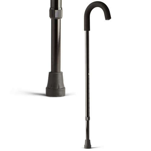 Medline Aluminum Cane Walking Aid is Portable & Lightweight, Helps Seniors & Adults with Balance, Knee Injuries, Leg Surgery Recovery & Mobility