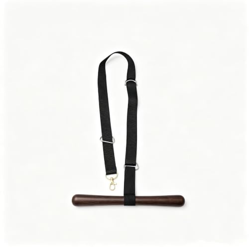 Saddle T Hanger, Portable Saddle Rack for Car and Trailer | Portable saddle t hanger with wooden support, 100 cm strap, clip for trailer, car headrest, tack room, and gear storage