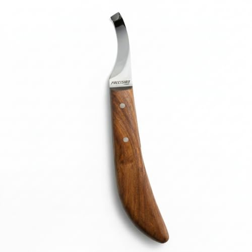 Precision Farrier Tools Super Sharp Hoof Knife Farrier Tools Right-Handed Hoof Knife with Wooden Handle for Horse & Cow Hoof Trimming