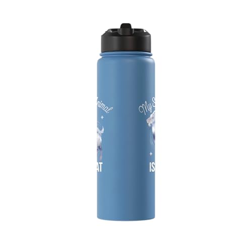 My Spirit Animal Is A Coat Cute Coat Pygmy Goat Farmer Stainless Steel Insulated Water Bottle - color: Light Blue