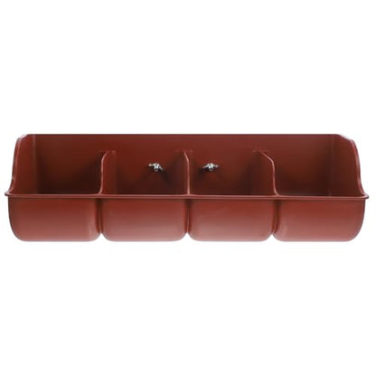 DOITOOL Pig Feeder 4 Compartment Pig Trough Plastic Fence Goat Feeder Livestock Feeding Container Pets Animal Farm Supplies - color: Brown, size: 46x14cm