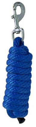 Nylon Horse Size Cowboy Knot Rope Halter with Beaded Cross Nose and Removable Lead - color: Royal Blue